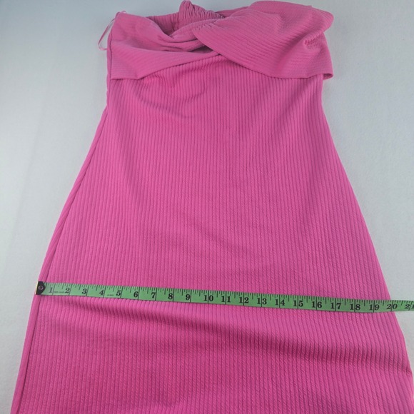 Anthropologie NWT Porridge Antonia Twist-Front Ribbed Maxi Dress Hot Pink Medium - Picture 13 of 15